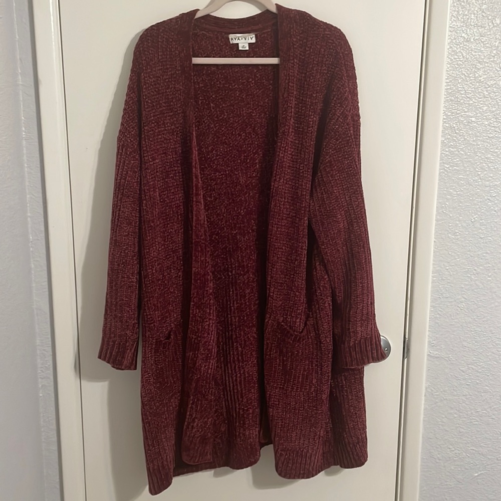 Ava & Viv Women’s Plus Size Chenille Cardigan